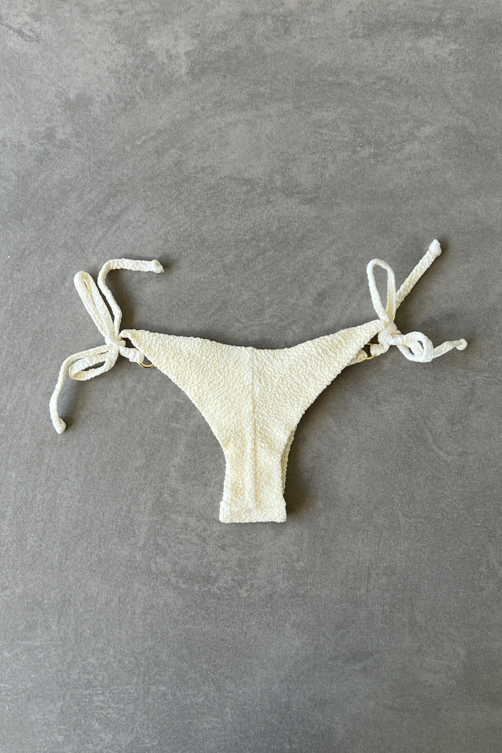 Buttercream Beehive Textured Katie Side Tie Bikini Bottom-Blumora