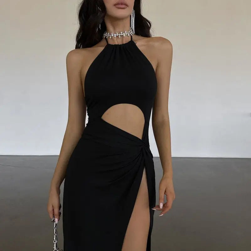 Serlida Slit Dress-Blumora