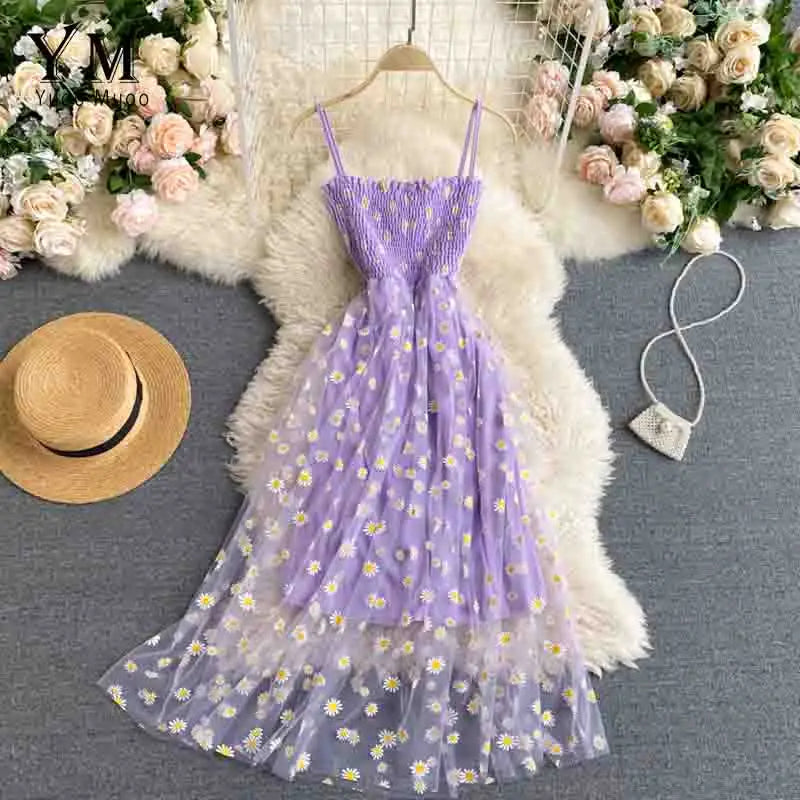 Daisy 2 Layer Mini Dress-Blumora