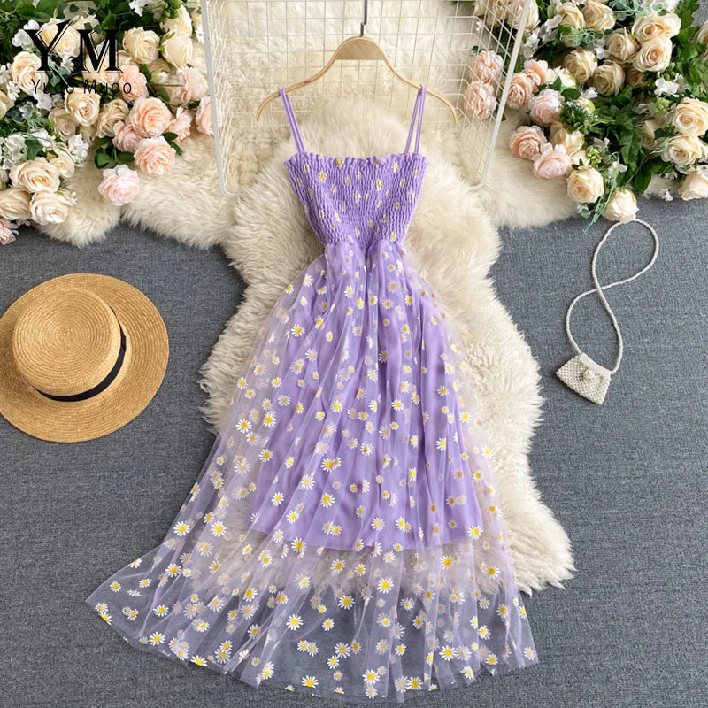 Daisy 2 Layer Mini Dress-Blumora