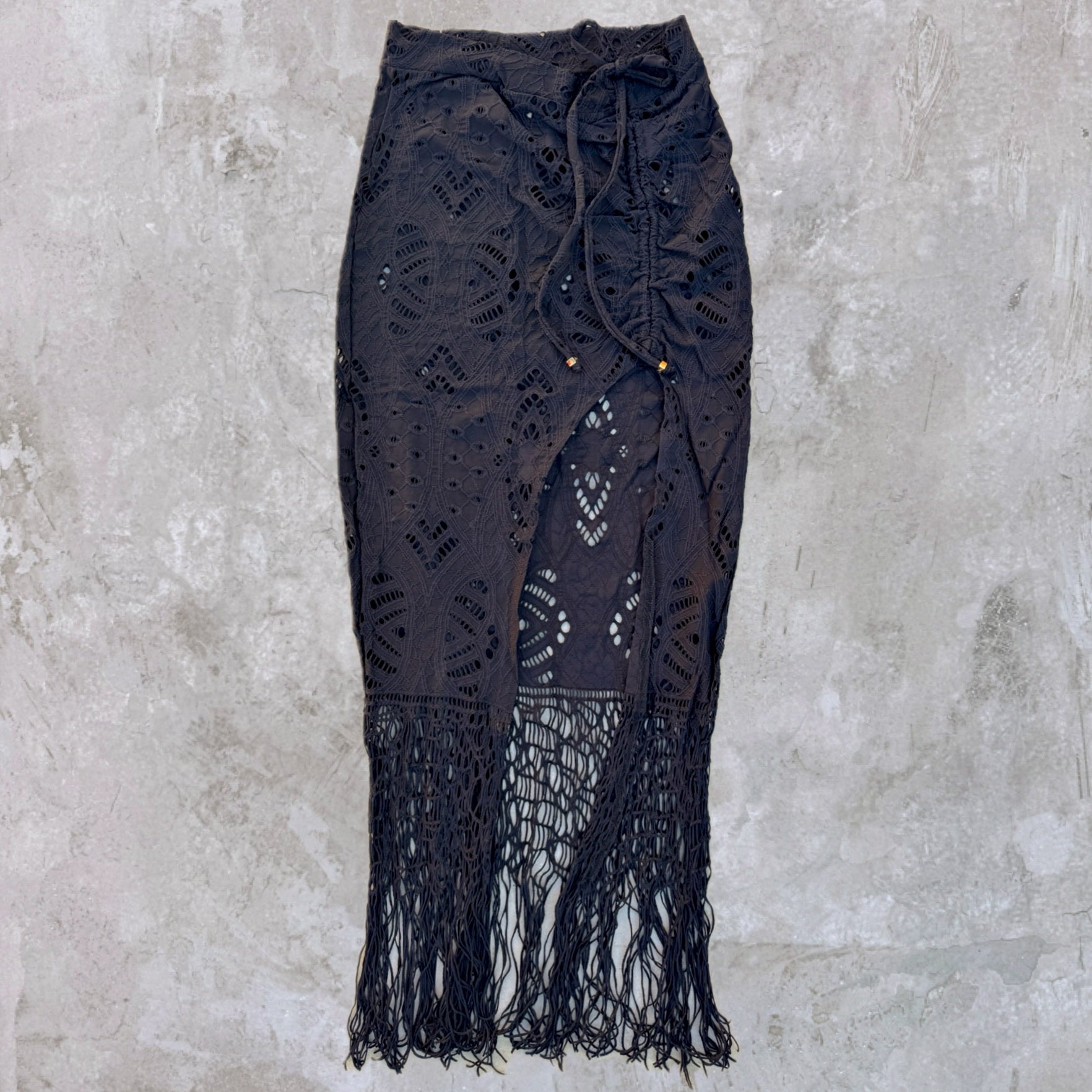 Pipa Black Macrame Skirt-0