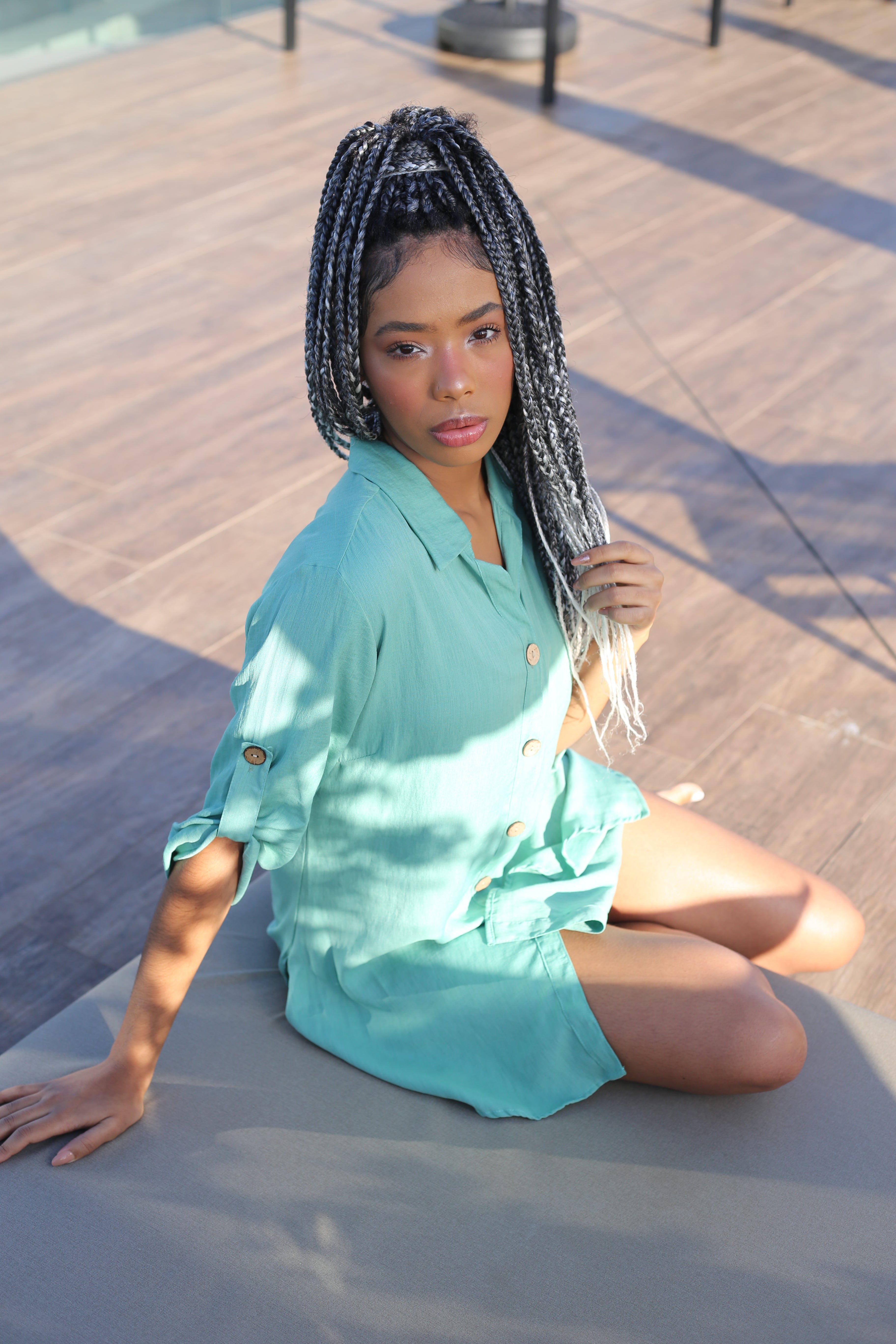 Jade Green Beach Shirt-4