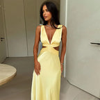 V Neck Pastel Dress-Blumora