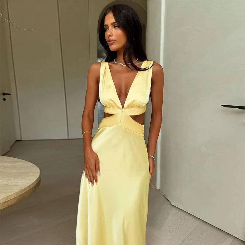 V Neck Pastel Dress-Blumora