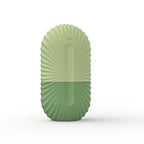 Green and beige textured product on a white background