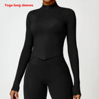 Women’s Long Sleeve Gym Exercise Shirt – Yoga & Fitness Zipper Jacket