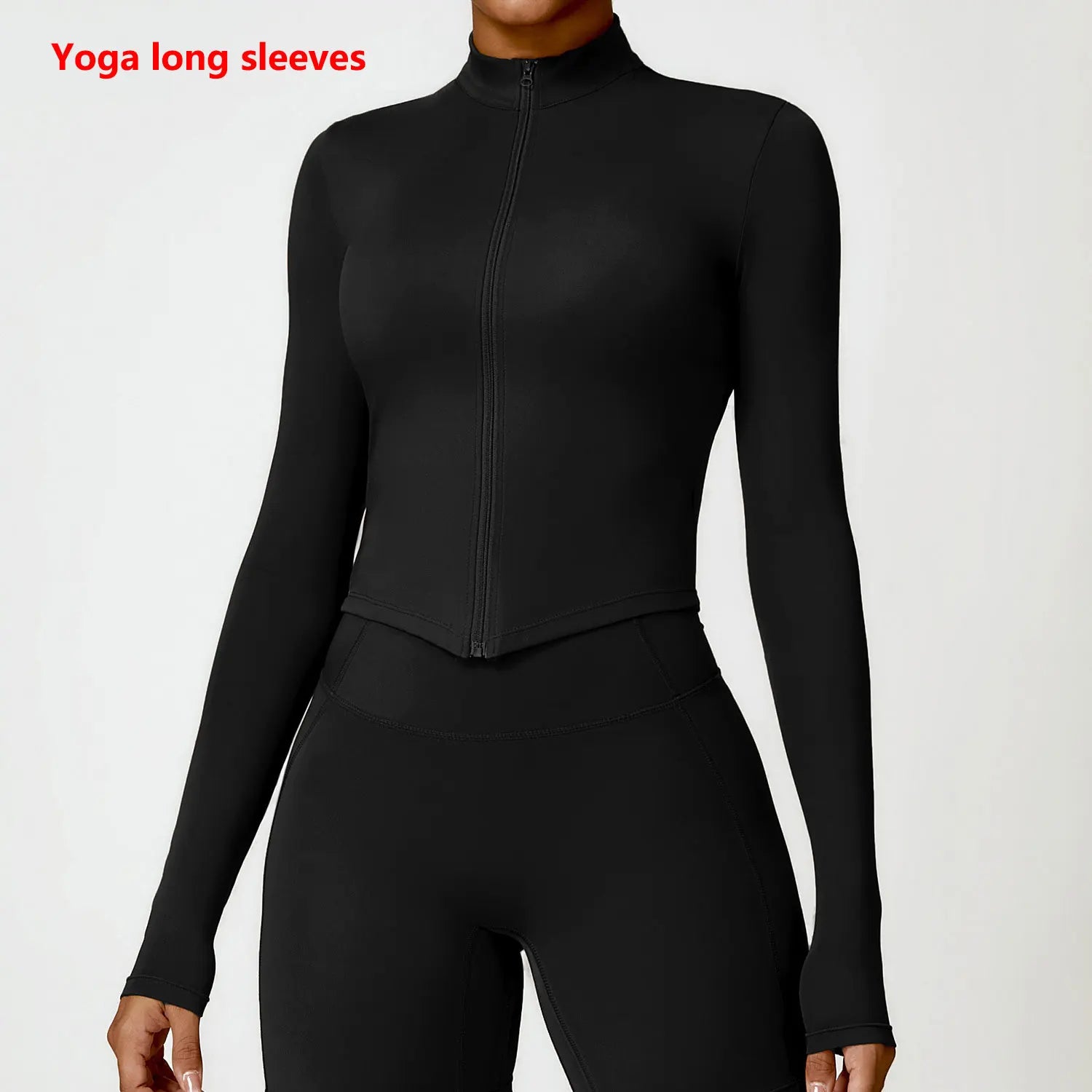 Women’s Long Sleeve Gym Exercise Shirt – Yoga & Fitness Zipper Jacket