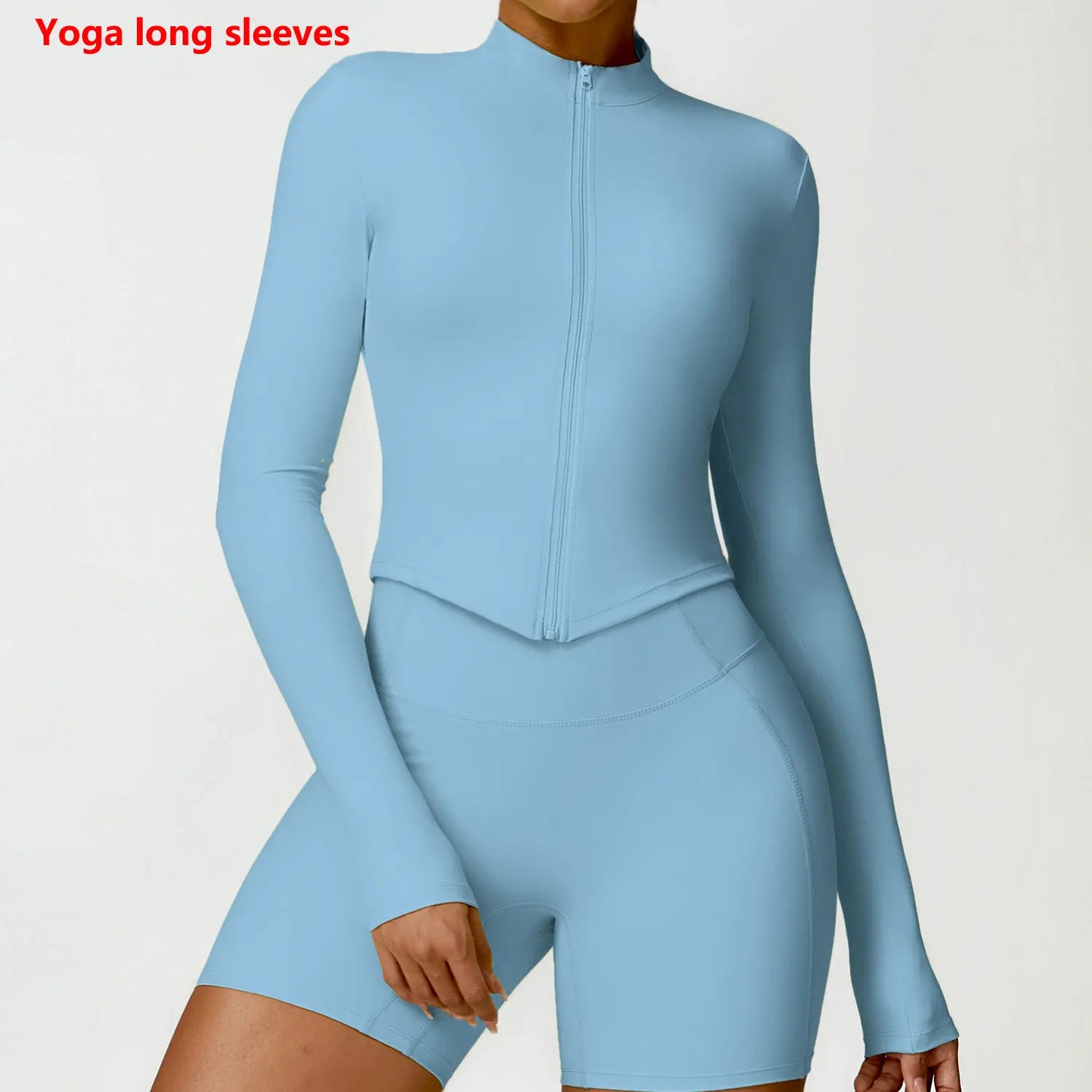 Women’s Long Sleeve Gym Exercise Shirt – Yoga & Fitness Zipper Jacket