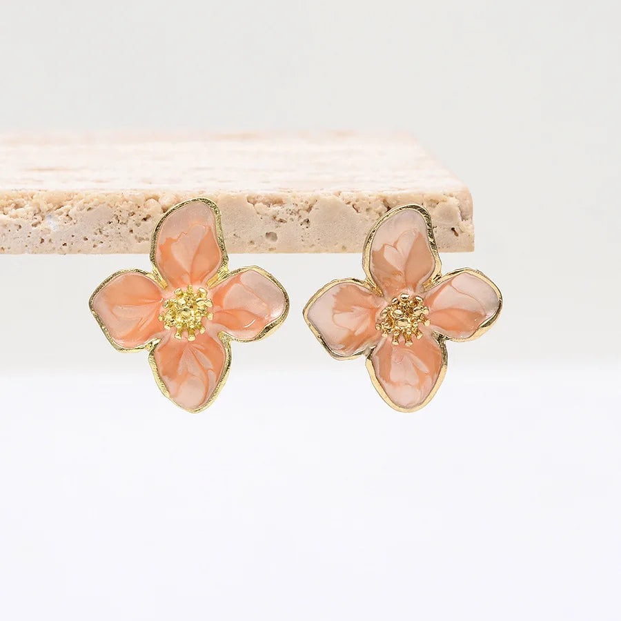 Sweet Flower Stud Earrings for Women – Vintage Romantic Jewelry