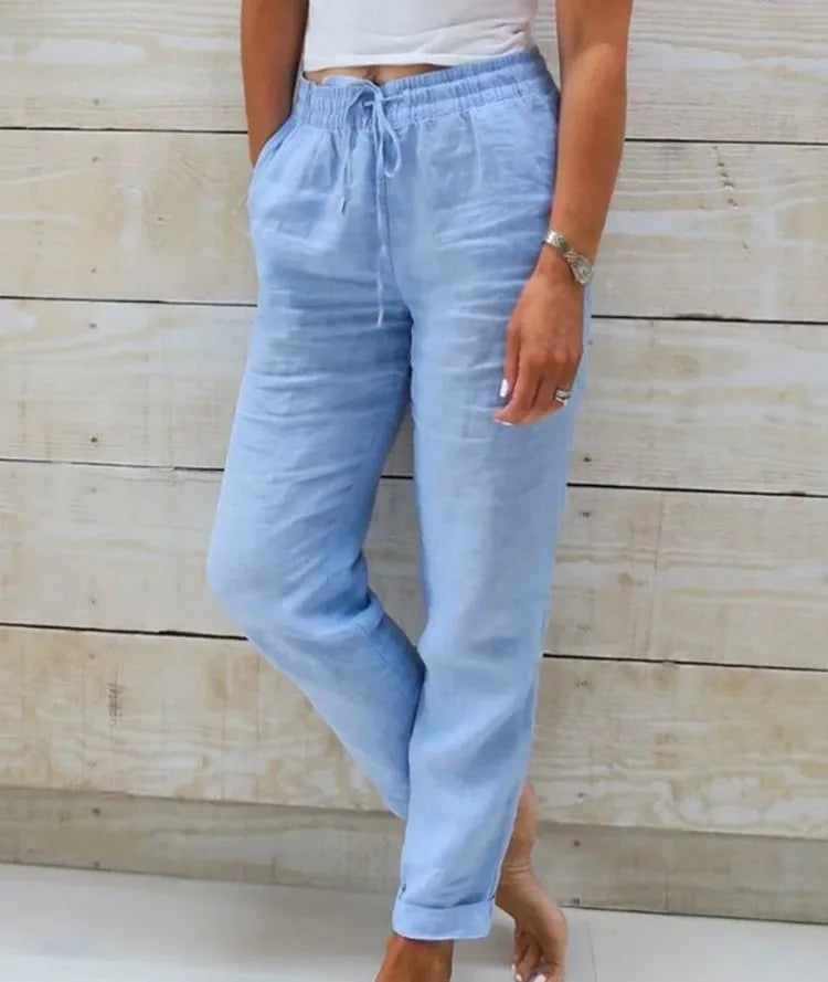 Hautie Linen Summer Pants-Blumora