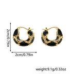 French Retro Enamel Leopard Print U-Shaped Earrings – Vintage Women’s Fashion Jewelry