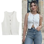 Vest Button Top-Blumora
