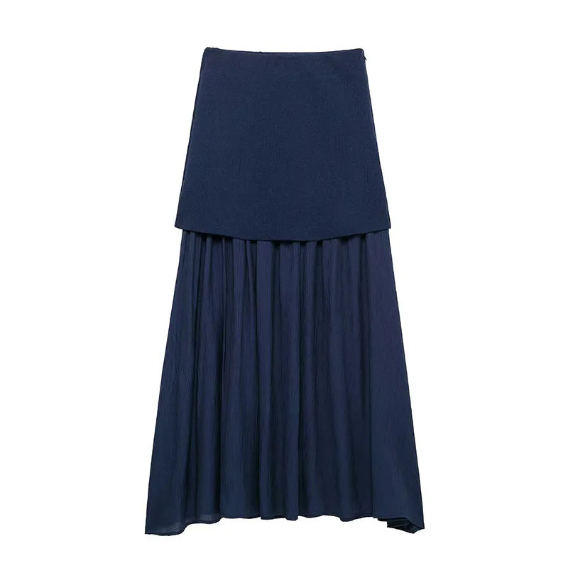 Navy blue skirt on a white background