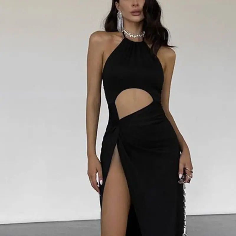 Serlida Slit Dress-Blumora