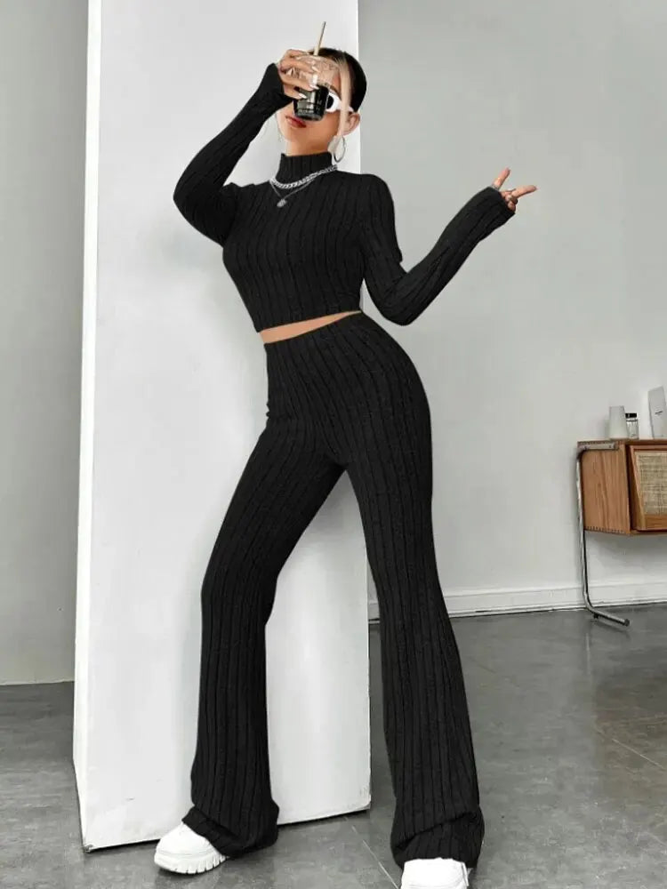 Ribbed 2-Piece Lounge Set-Blumora