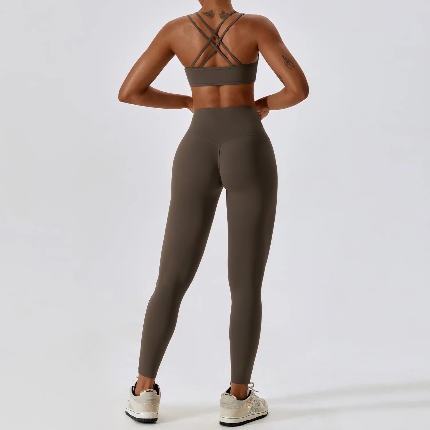 Women’s Yoga Clothing Set – Seamless 2 Piece Athletic Wear with High Waist Leggings & Top