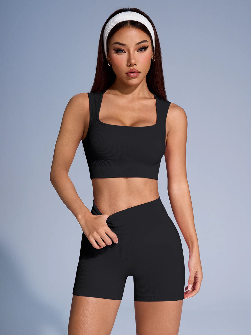 Seamless Ribbed Yoga Set – 2 Piece Women’s Workout Outfit