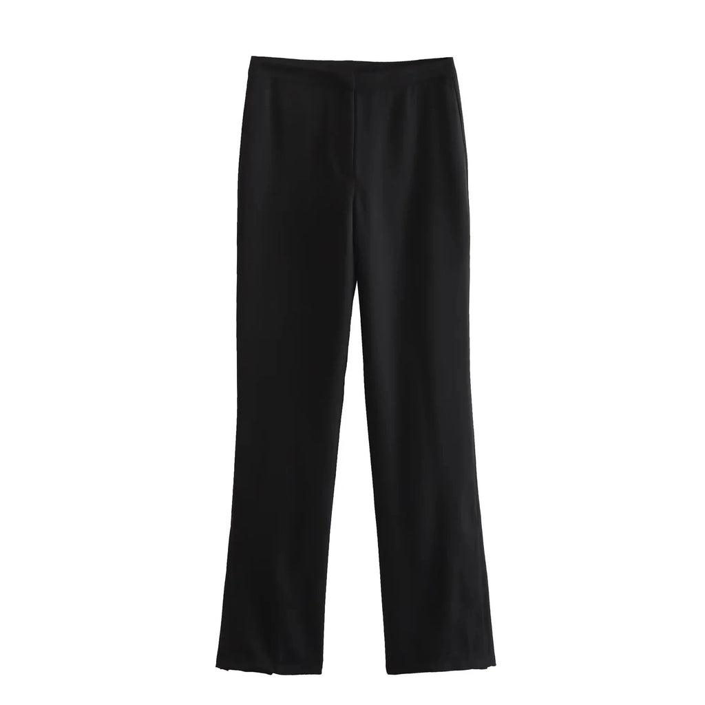 TRAFZA Women’s Pant Set – Strapless Tank Top & High Waist Straight Pants Office Lady Suit
