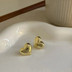 Women’s Dainty Love Heart Stud Earrings – Gold & Silver Color