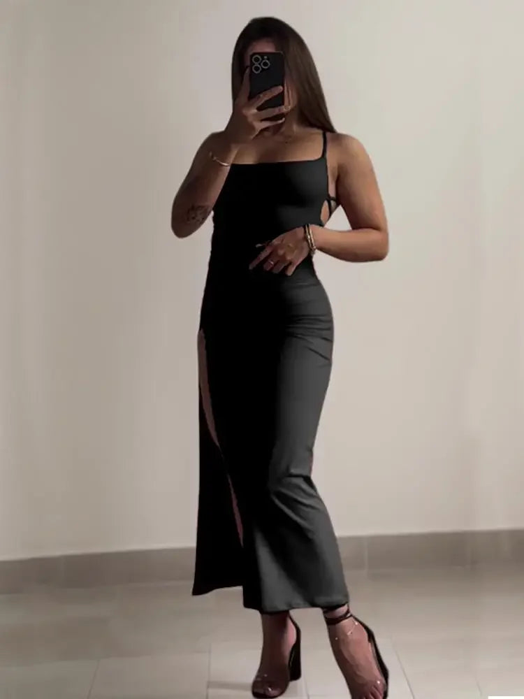 All Tied Up Hi Slit Dress-Blumora