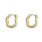 Gold Color Metallic Ear Loops for Women – Irregular Geometric Hoop Earrings