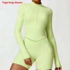Women’s Long Sleeve Gym Exercise Shirt – Yoga & Fitness Zipper Jacket