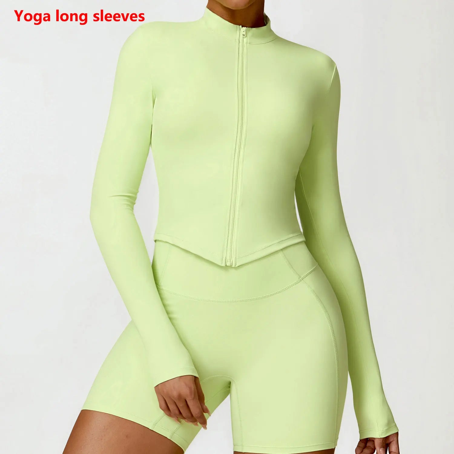 Women’s Long Sleeve Gym Exercise Shirt – Yoga & Fitness Zipper Jacket
