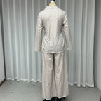Canopy Two-Piece Striped Set – Button-Up Top & Straight Pants
