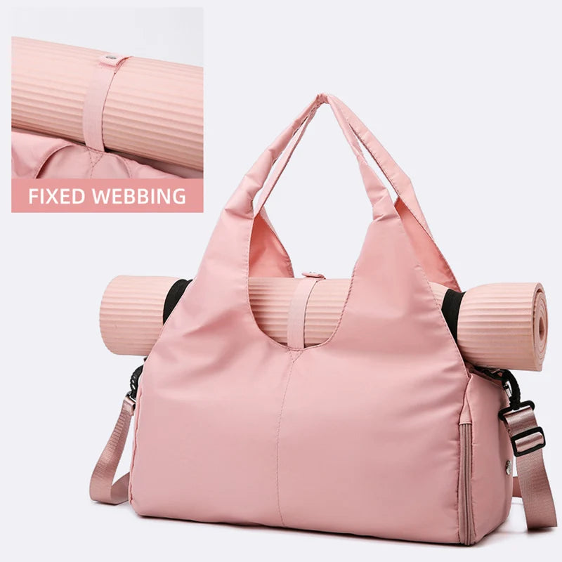 Yoga Mat Gym Bag for Women – Large Capacity Sports Tote with Shoulder Strap