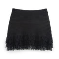 Women’s Elegant White Knit Tassel Skirt Suit – Summer Collection