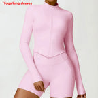 Women’s Long Sleeve Gym Exercise Shirt – Yoga & Fitness Zipper Jacket