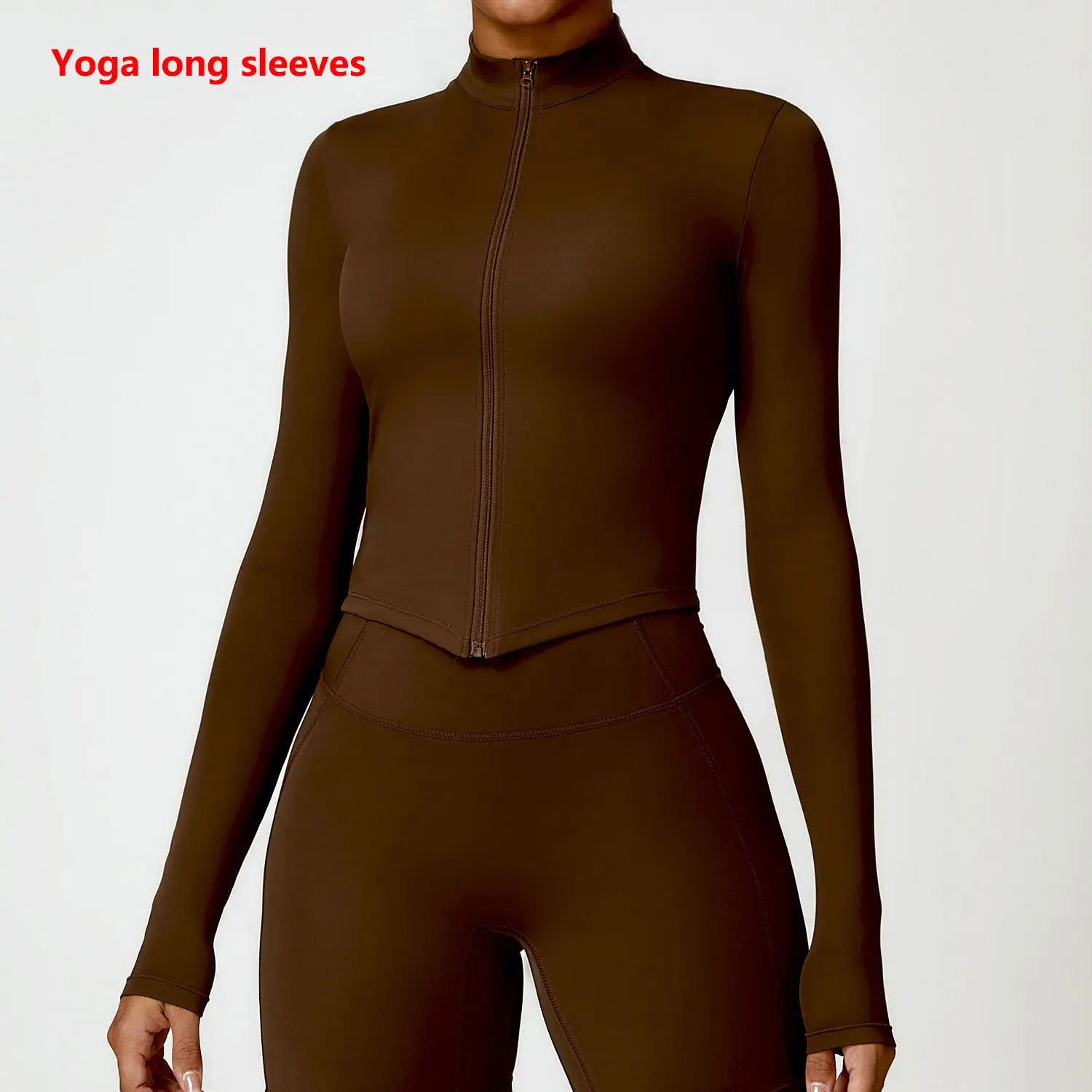 Women’s Long Sleeve Gym Exercise Shirt – Yoga & Fitness Zipper Jacket