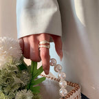 Vintage White Enamel Adjustable Geometric Open Ring – Women’s Fashion Jewelry