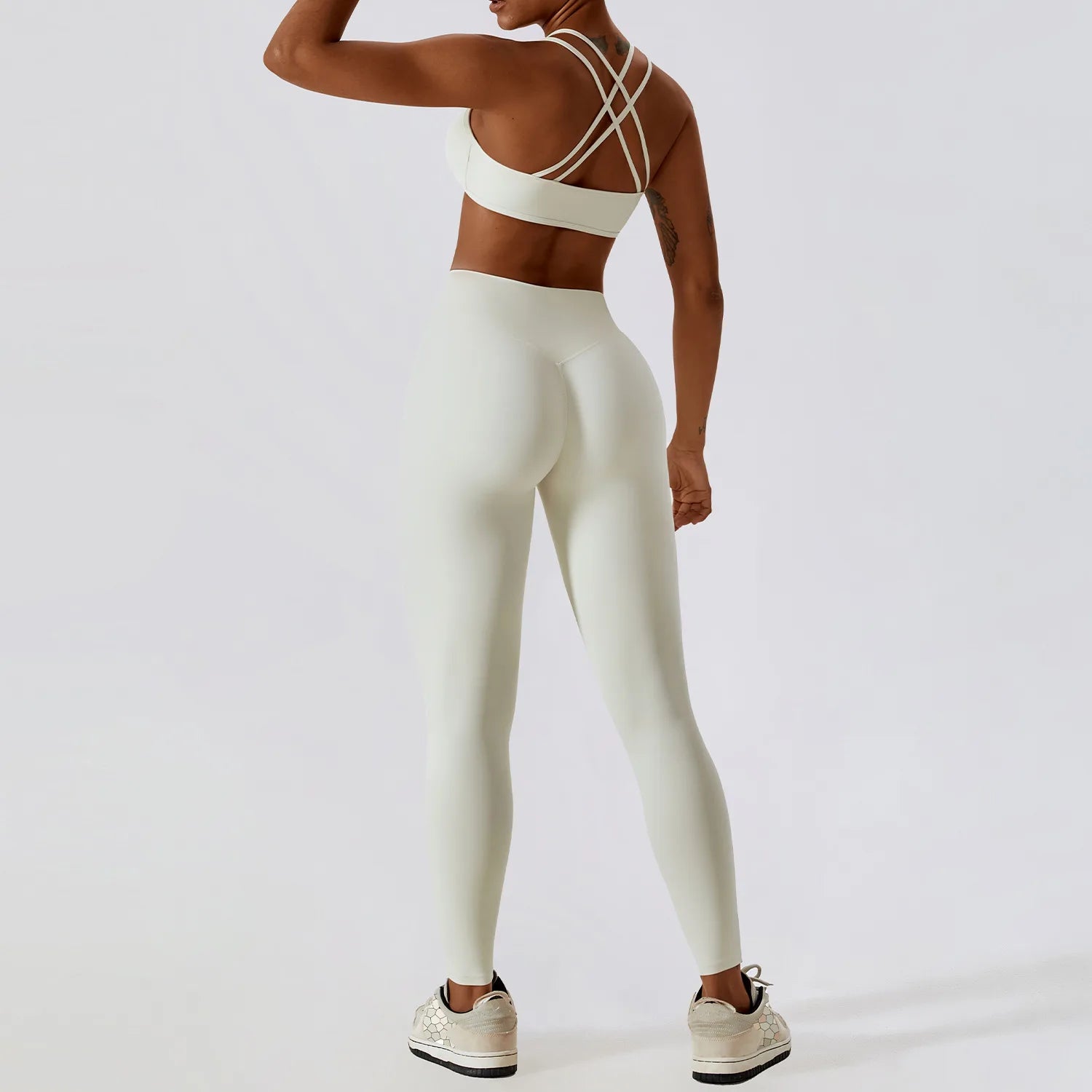 Women’s Yoga Clothing Set – Seamless 2 Piece Athletic Wear with High Waist Leggings & Top