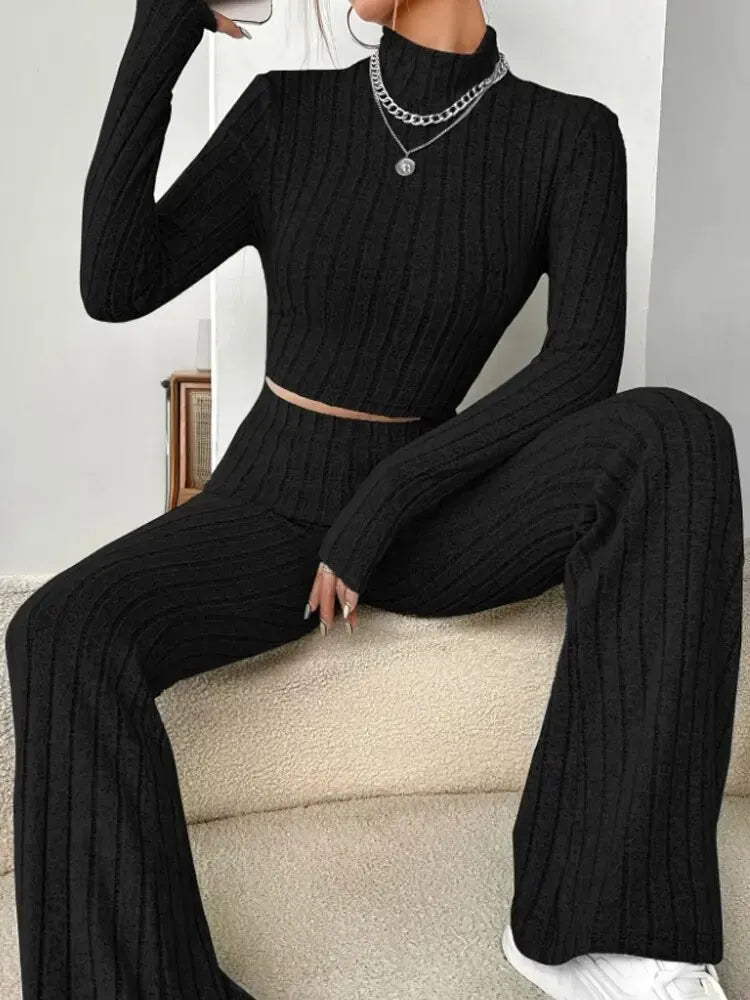 Ribbed 2-Piece Lounge Set-Blumora