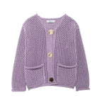 TRAF Autumn Winter Knitted Cardigans for Women – Casual Loose Button Sweater Coat