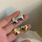 Women’s Dainty Love Heart Stud Earrings – Gold & Silver Color