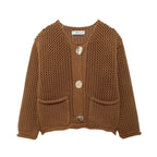 TRAF Autumn Winter Knitted Cardigans for Women – Casual Loose Button Sweater Coat