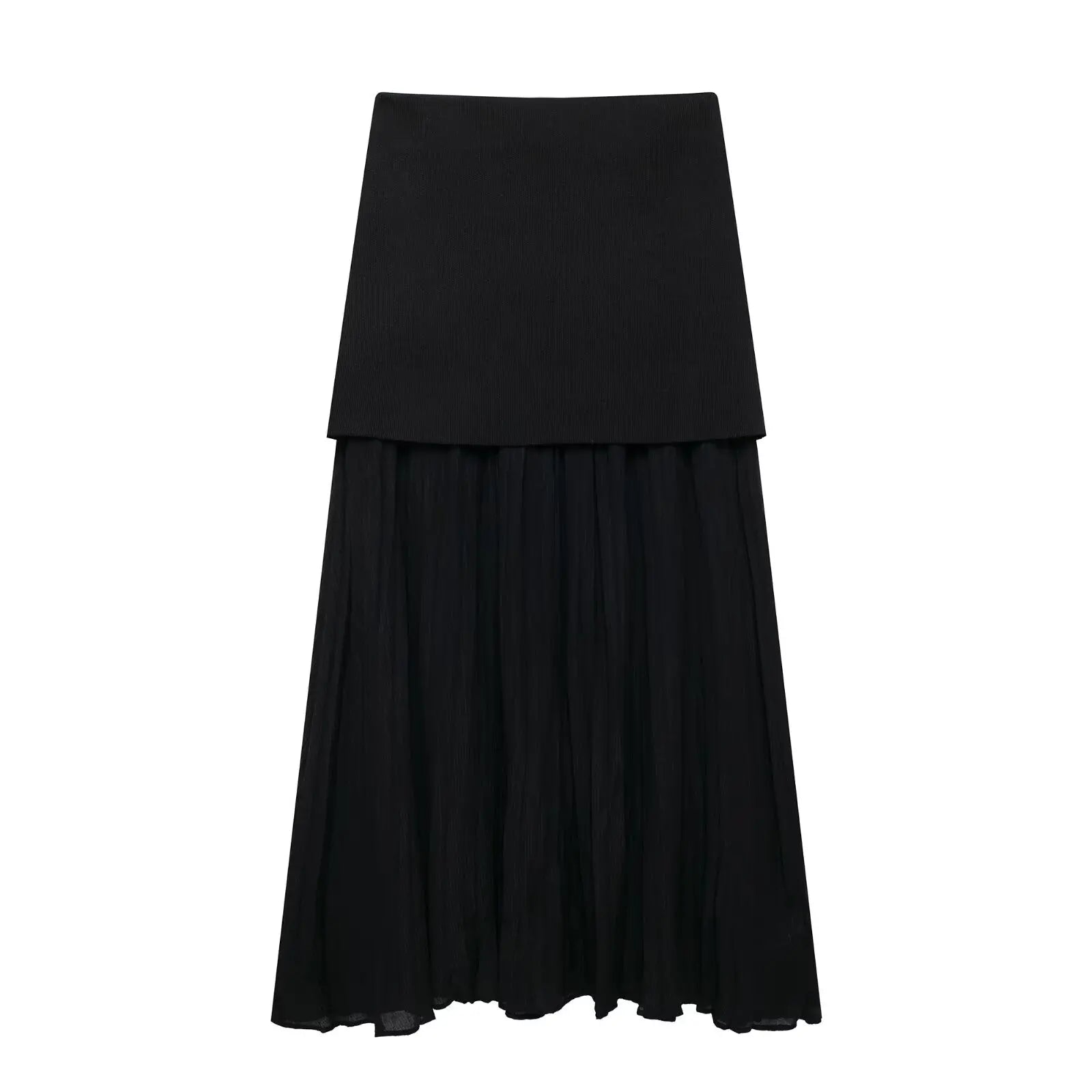 Black two-layered skirt on a white background