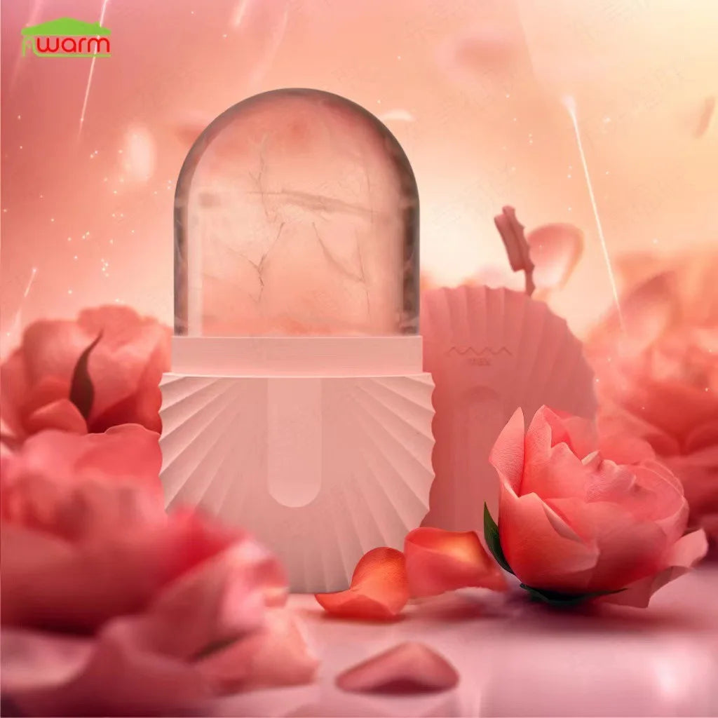 Lock with a key surrounded by pink roses on a soft pink background