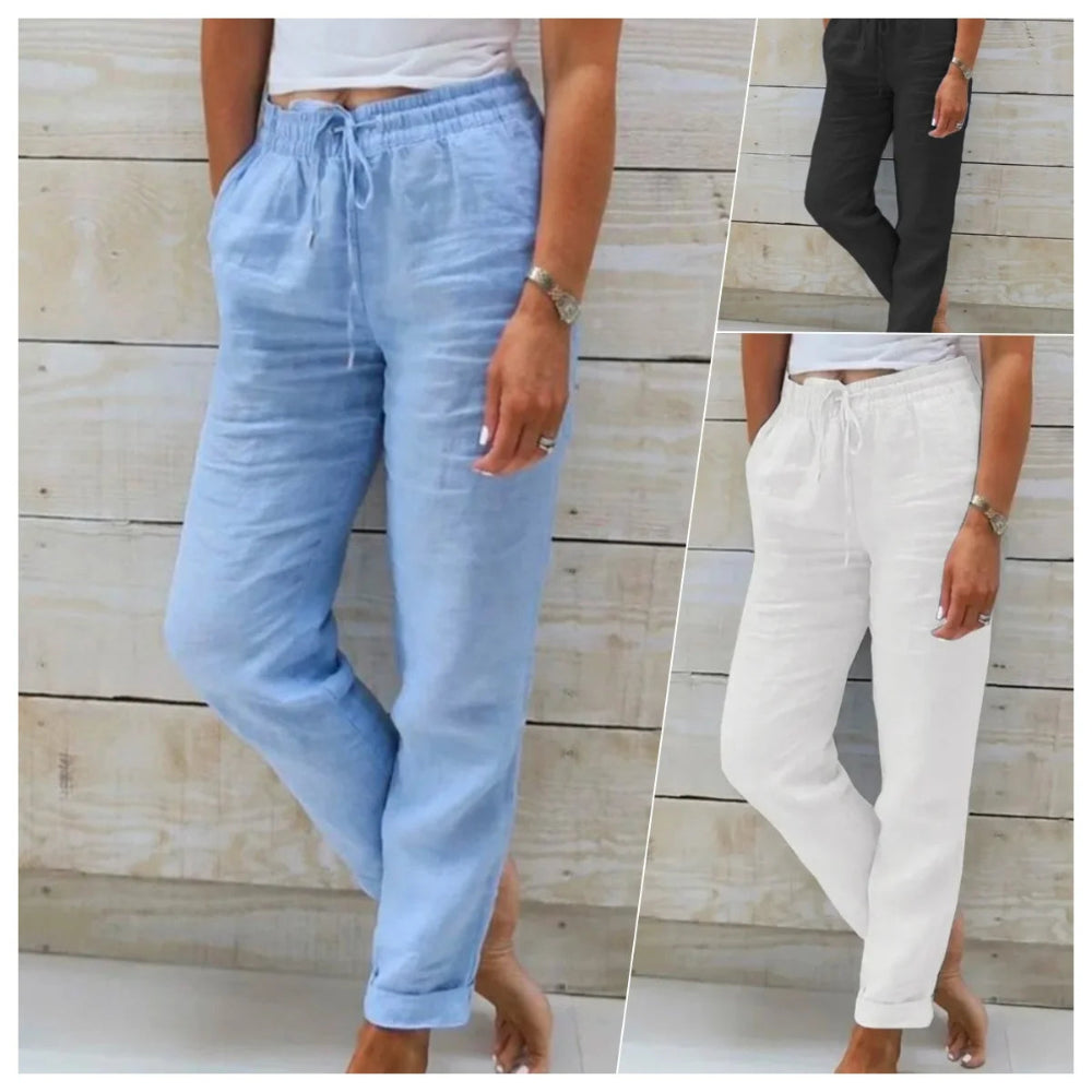 Hautie Linen Summer Pants-Blumora
