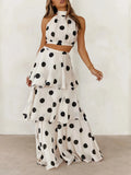 Polka Dot Off-Shoulder Top & Cake Skirt