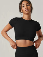 Women’s Seamless Yoga Top – Short Sleeve Sport T-Shirt for Fitness & Activewear