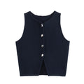 Vest Button Top-Blumora