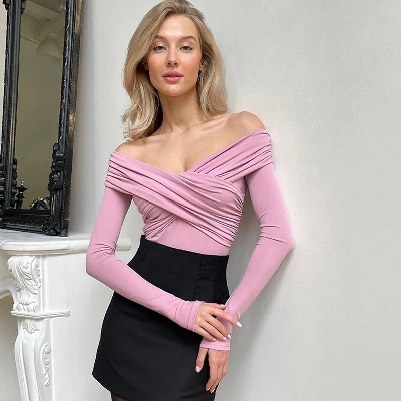 Off-Shoulder Bodysuit-Blumora