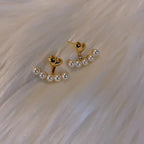 Imitation Pearl Heart Round Stud Earrings – Elegant Women’s Jewelry