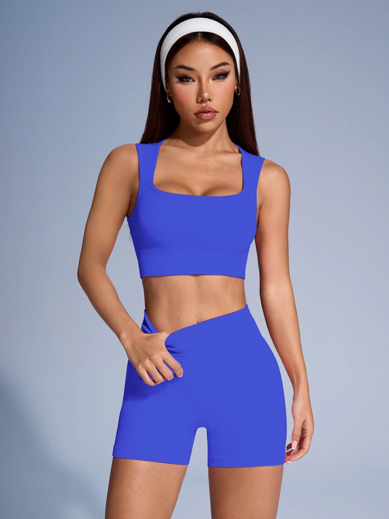 Seamless Ribbed Yoga Set – 2 Piece Women’s Workout Outfit