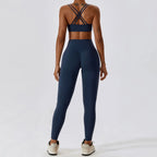 Women’s Yoga Clothing Set – Seamless 2 Piece Athletic Wear with High Waist Leggings & Top