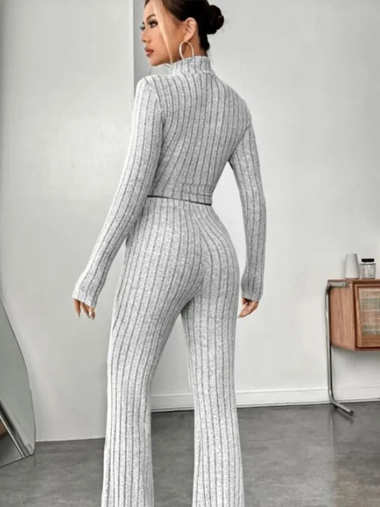 Ribbed 2-Piece Lounge Set-Blumora