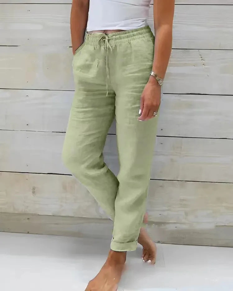 Hautie Linen Summer Pants-Blumora